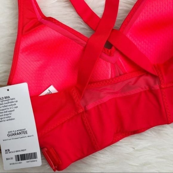 Athleta Be Bold Sport Bra Size X Small Red Crossback Straps - Picture 4 of 5